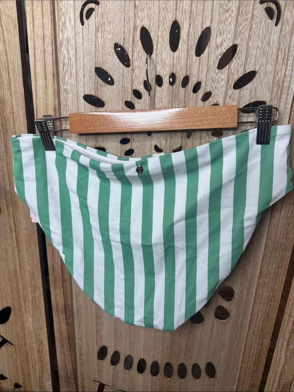 Victoria's Secret Green & White Striped Bikini Bottoms